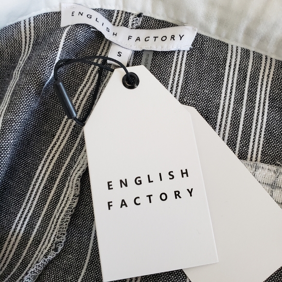 ENGLISH FACTORY Stripe Linen Blend Wide Leg Pants - Picture 10 of 11